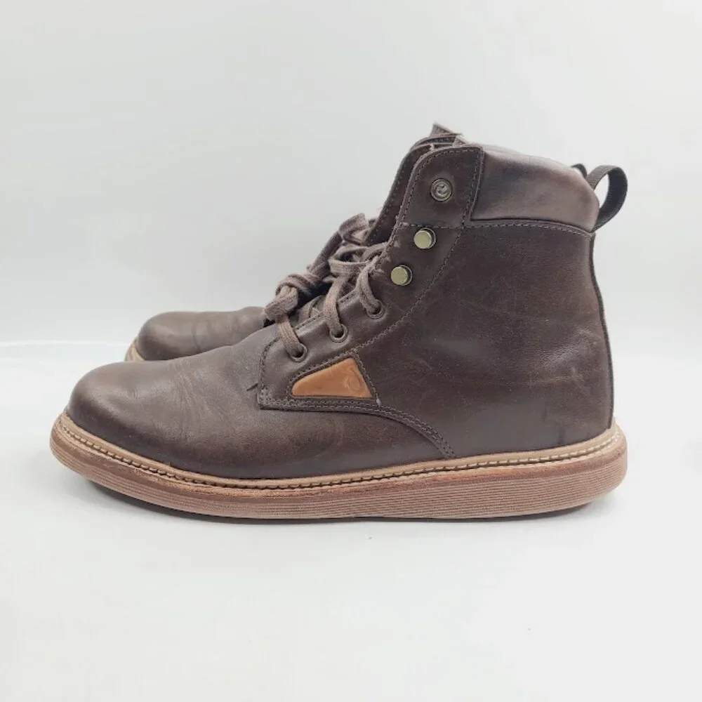 Olukai Men's Dark Brown Kilakila Leather Classic Ankle Chukka Boots Size 11.5